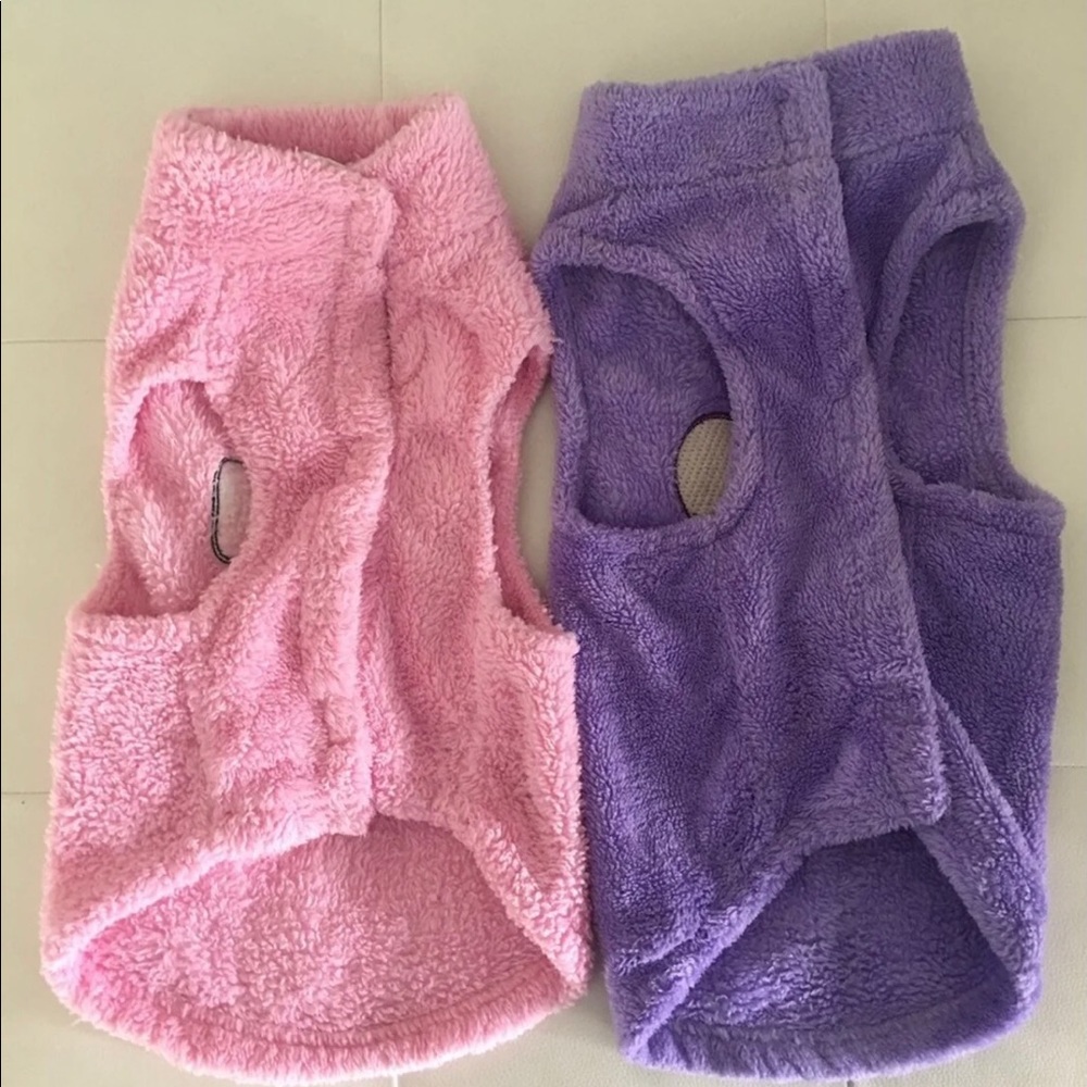 2 Fleece Pup Jackets! Worn once! - Picture 2 of 3